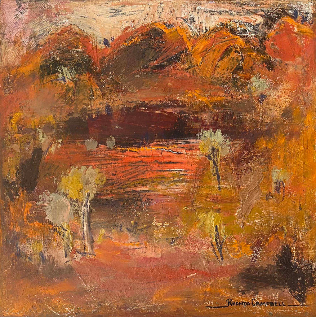 Bush Exchange | Introducing Rhonda Campbell | Rhonda is a landscape painter and printmaker based in Orange in the Central Tablelands region of New South Wales. Through her works she is trying to convey her relationship with the land and nature, whether working in the desert, bush or wetlands.